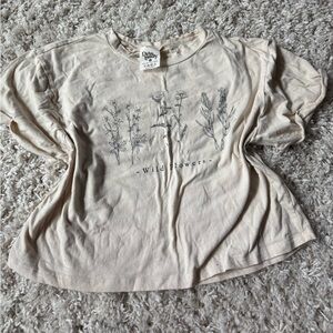 Dirteee laundry, wildflower, floral vintage crop top Cream and tan short…